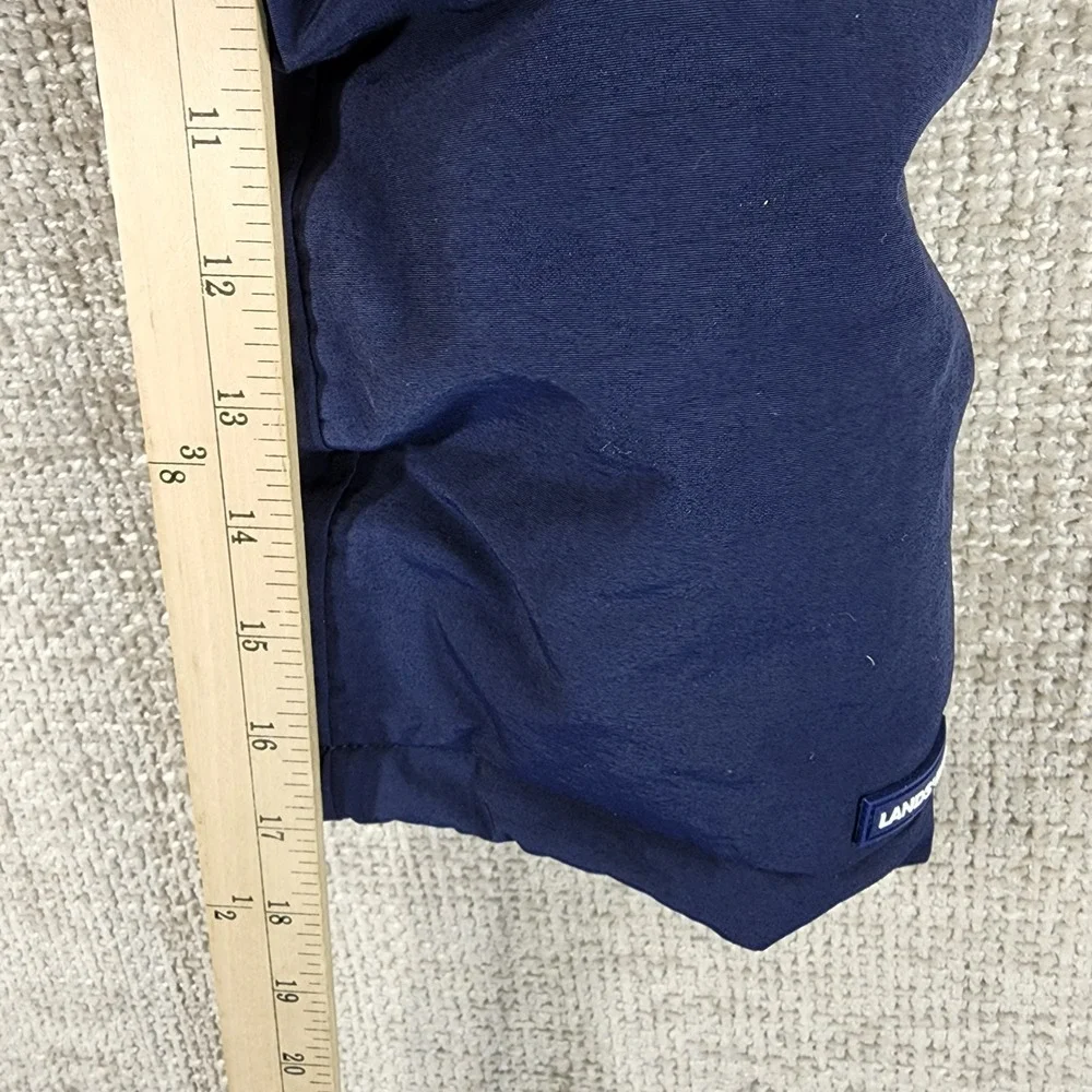 Lands' End Squall Snow Pants Bibs Youth 5 Navy Blue Reinforced Iron Knees & Seat
